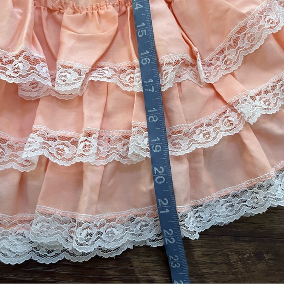 Vintage sugar plum peach pink ruffle lace frilly circle pageant dress 5 *READ - Picture 14 of 15